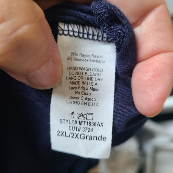 MAI SOLI Blue Short Sleeve V-neck Sheer Floral Contrast Top Size 1XL NWT - Picture 5 of 5